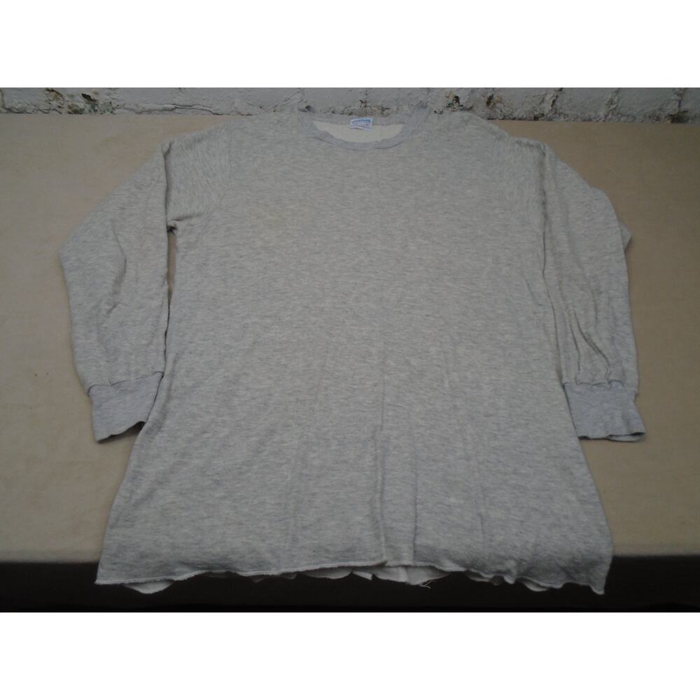 VTG Duofold Thermal Shirt Mens Size XL Gray Long Sleeve Crew Neck Base Layer